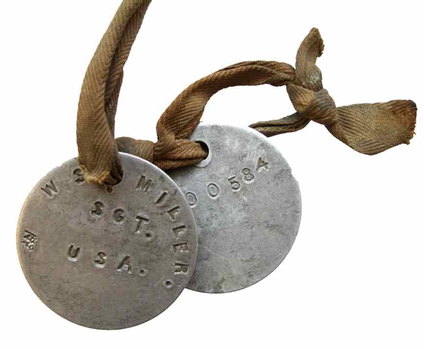 WWI dog tags, c1913